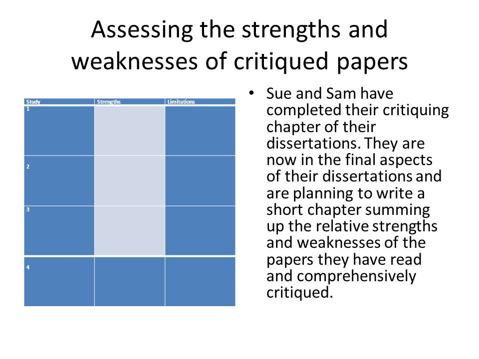 Critiquing quantitative research paper